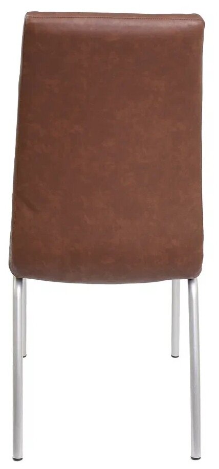 Кухонный стул, СтолБери, Сохо, кожзам светло-коричневый, металлокаркас серый - фотография № 4
