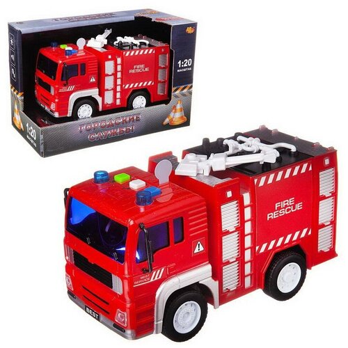 Купить Машинка инерционная ABtoys Пожарная машина со звуковыми и световыми эффектами 1:20, 24x12x15.5 см