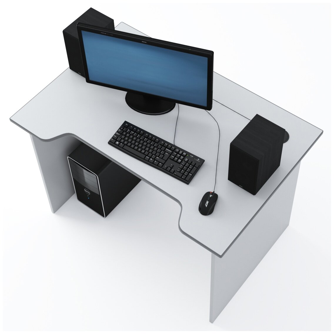 Дизайн Фабрика компьютерный стол Jedi, ШхГхВ: 110х74х73.2 см, цвет: белый/серый - фотография № 2