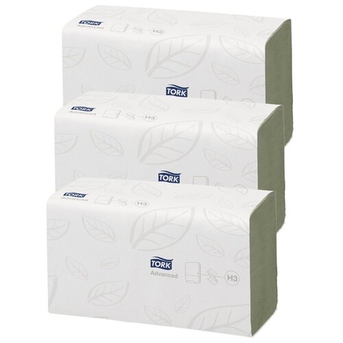 фото Набор №27 h3 tork advanced бумажные полотенца сложение zz, 250 листов, 25х23 см., 2 слойные, зеленые, 3 штуки в упаковке, (290179-00).