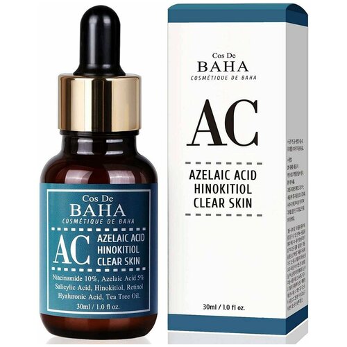 Купить Cos De BAHA AC Azelaic Acid Hinokitiol Clear Skin Serum Противовоспалительная сыворотка с азелаиновой кислотой 30мл