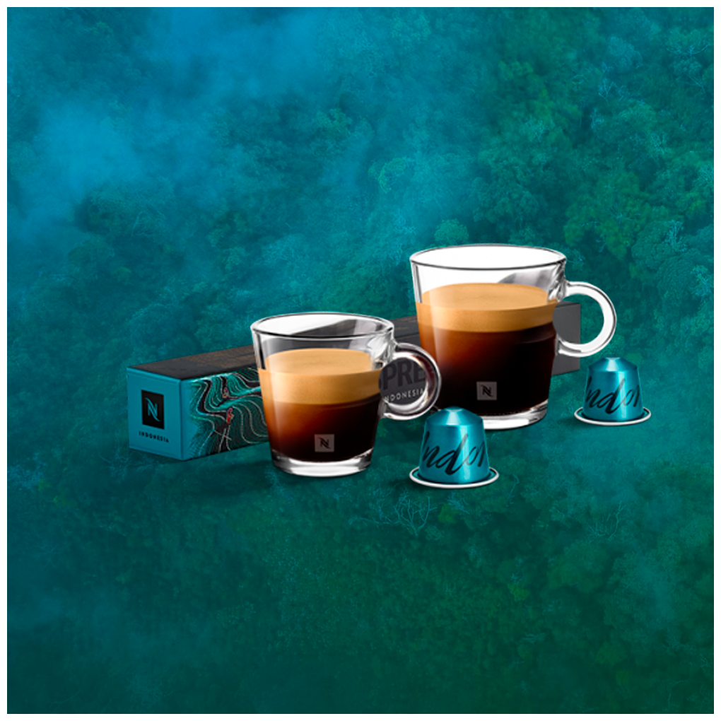 Кофе в капсулах Nespreso Master Origins Indonesia 40-110 мл. 8/13 набор капсул Неспрессо Original 10 шт