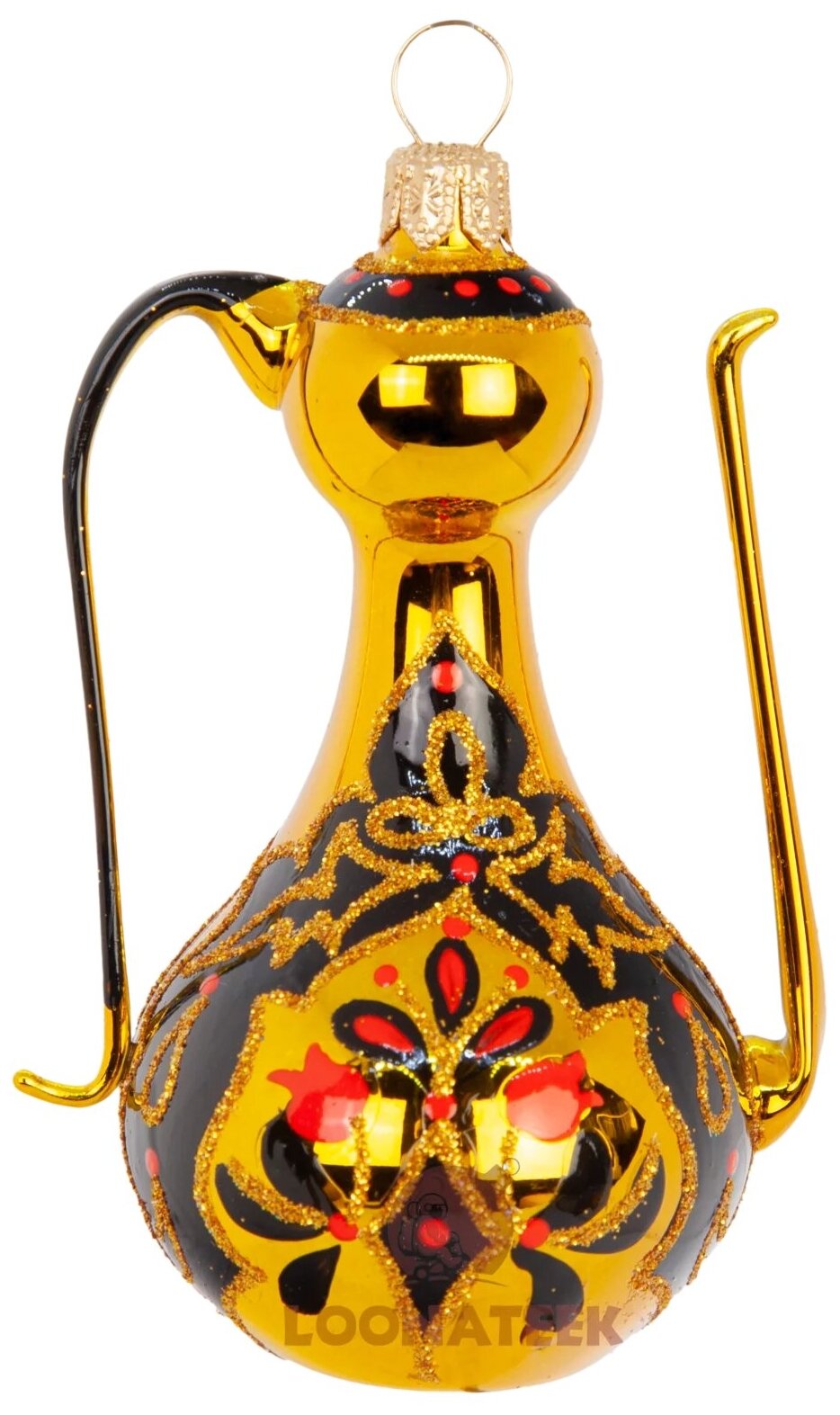 Елочка Стеклянная елочная игрушка Кувшинчик 8 см подвеска С 1661