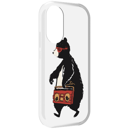 Чехол MyPads Музыкальный медведь для Honor X7 задняя-панель-накладка-бампер