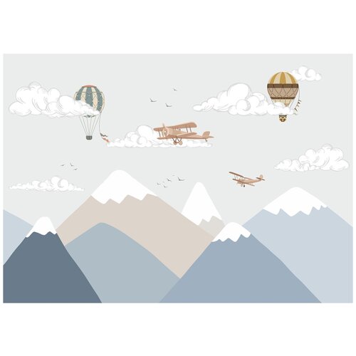 Полет над горами детские - Виниловые фотообои, (211х150 см) полет в трубе виниловые фотообои 211х150 см
