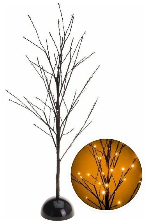 Светящееся деревце обитель светлячков, 48 тёплых белых LED-огня, 60 см, батарейки, Koopman International - фотография № 1