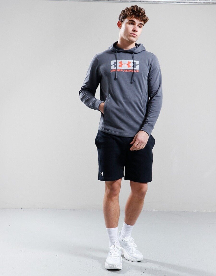 Худи Under Armour Rival Terry Logo, размер SM, , темно-серый — фото 1