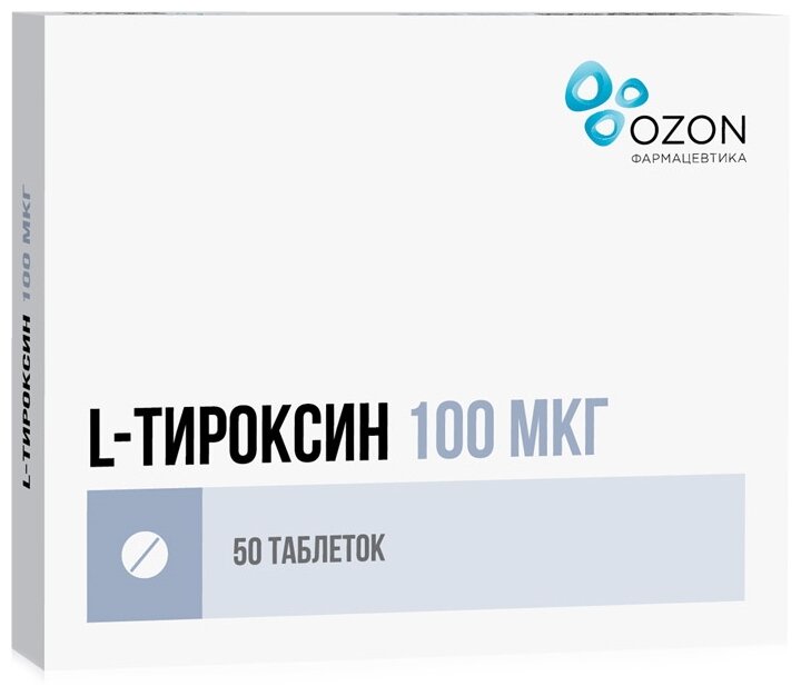 L-Тироксин таб., 100 мкг, 50 шт.