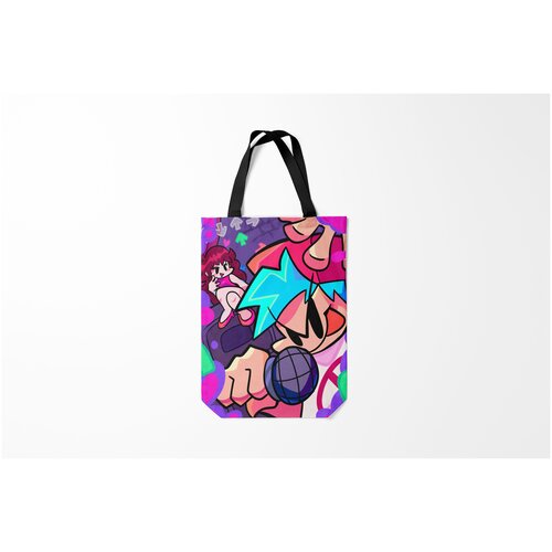 фото Сумка-шоппер / 31х42 см / геймерам / friday night funkin файв найт фанки цветные кляксы burnettie