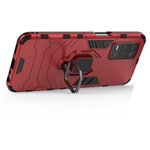 Противоударный чехол с кольцом Panther Case для Realme 8 5G красный - изображение