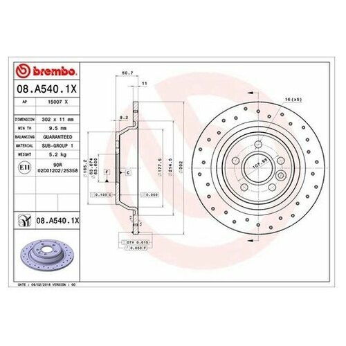 фото Тормозной диск brembo 08.a540.1x