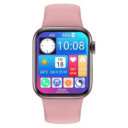 Умные смарт часы ALLBEST M36 45мм Full touch LED экран Беспроводная зарядка Прием-ответ звонков Мониторинг сна Тонометр Пульсоксиметр ЭКГ Розовый 189900₽