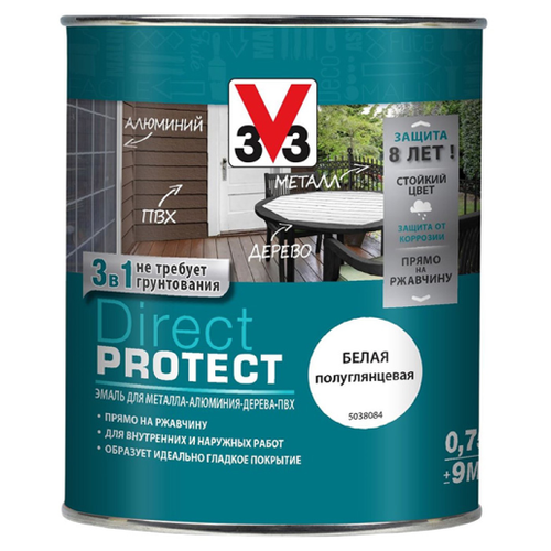 Эмаль V33 Direct PROTECT универсальная белая 0,75 л