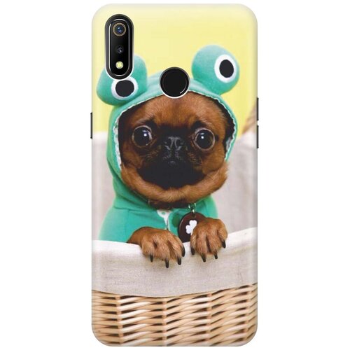 фото Re:pa накладка transparent для realme 3 с принтом "собака в смешной шапке"