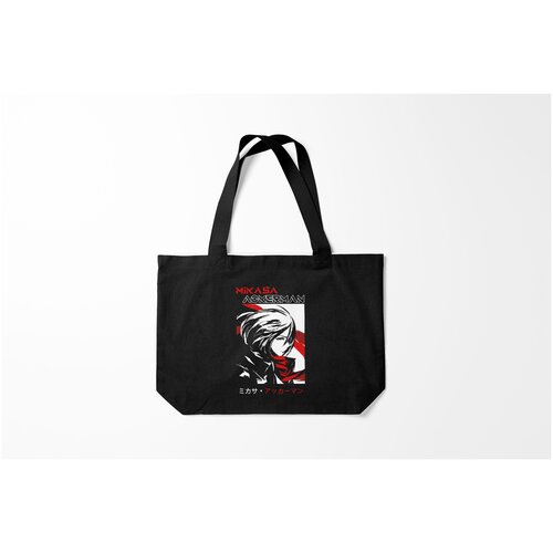 фото Сумка-шоппер / 46х35 см / аниме / атака титанов микаса аккерман burnettie