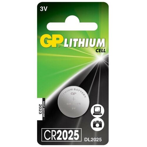 Батарейка GP Lithium CR2025 (3 В) литиевая (блистер, 1шт.) (CR2025-7BC1) батарейка gp cr2025 1 шт