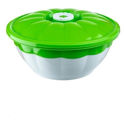 Салатник, 1 шт, зеленый, чаша пластиковая, для сервировки, миска для мытья фруктов и овощей, контейнер для кухни, 4,5 л