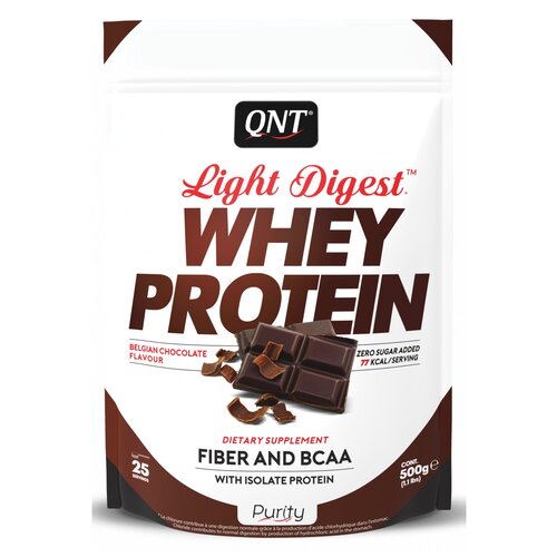 Протеин QNT Light Digest Whey Protein, 500 гр., бельгийский шоколад протеин qnt light digest whey protein 500 гр банан