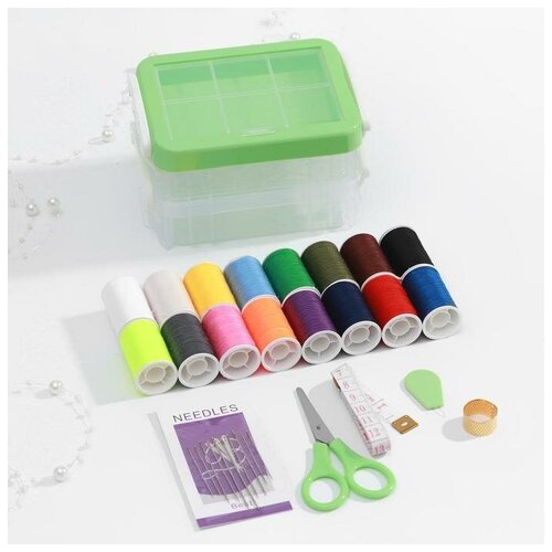 Набор для шитья 31 предмет в двухъярусном боксе 125 9 74 см цвет микс 820₽