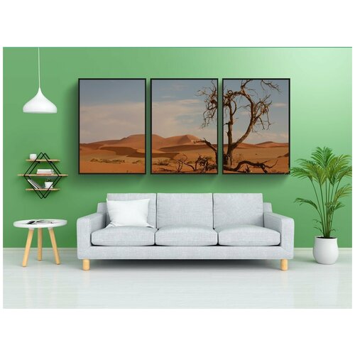 фото Набор модулных постеров для интерьера "песок, мертвое дерево, не выжил" 60x90 см. в тубусе, без рамки lotsprints