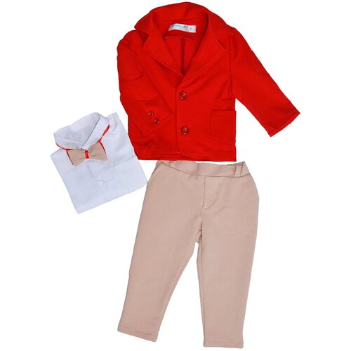 Костюм для малышей праздничный CHADOLLS с красным пиджаком, размер 98