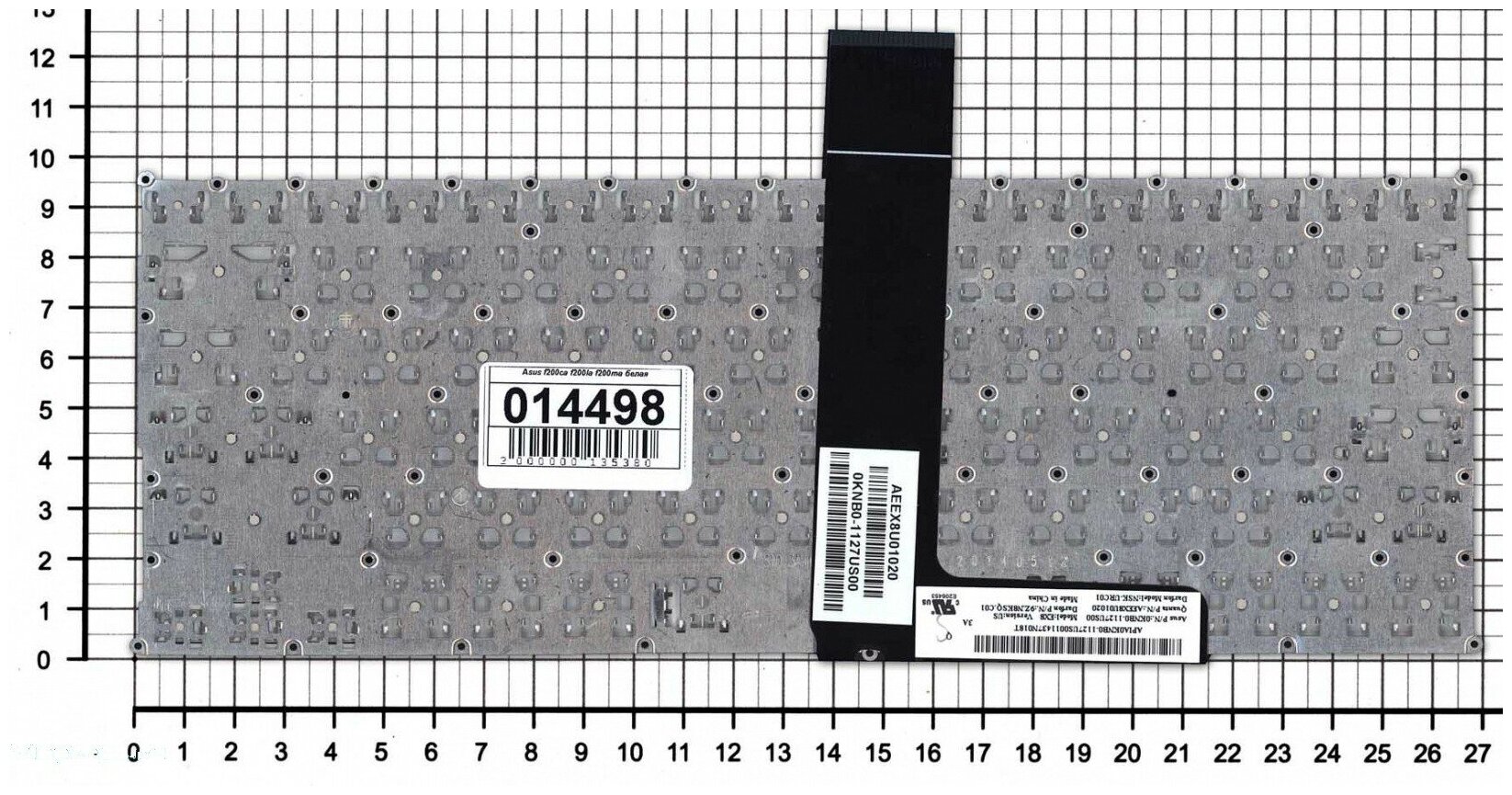 Клавиатура для ноутбука Asus AEEX8700020 белая без рамки плоский Enter