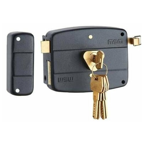 Замок накладной с вертушкой MSM RL 25 b w 5 перфорированных ключей в комплекте 2199₽