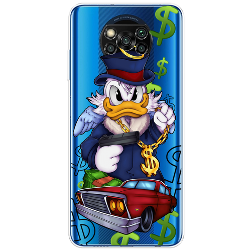 Силиконовый чехол на Xiaomi Poco X3 NFC/X3 Pro / Поко X3 NFC/X3 Pro Scrooge McDuck with a Gold Chain, прозрачный силиконовый чехол на xiaomi poco x3 nfc сяоми поко x3 nfc корги с кофе прозрачный