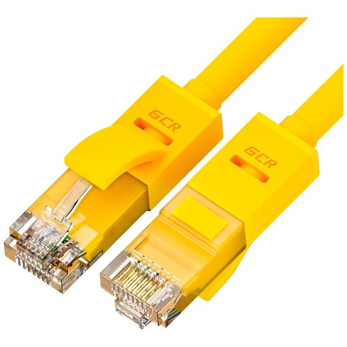 Сетевой кабель GCR UTP 24AWG cat.5e RJ45 T568B 0.10m Yellow GCR-LNC02-0.1m
