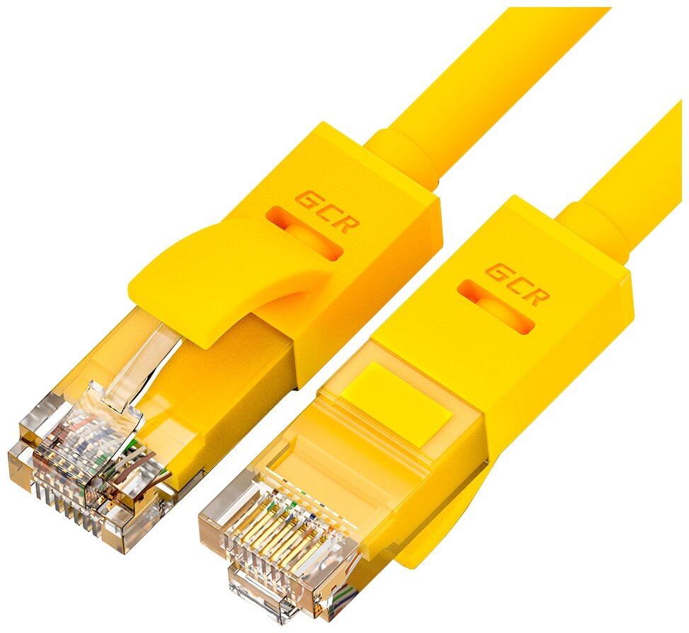 Патч-корд GCR GCR-LNC02-0.15m, длина 0.15 м, 1 шт., желтый
