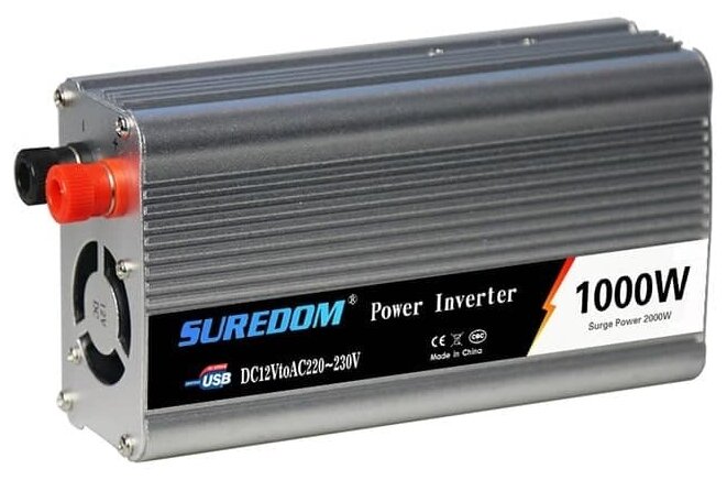 Автомобильный инвертор SUREDOM YSCZ-1000W (преобразователь DC-AC), 12В-220В, 1000 Вт