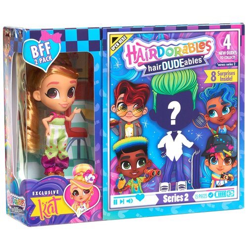 hairdorables hairdorables кукла диди Кукла-загадка Hairdorables Серия 2 Сладкая парочка, 23775 голубой