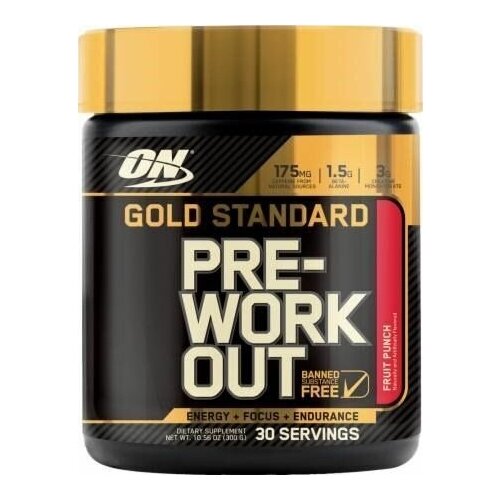 Optimum Nutrition Gold Standart Pre-Workout (300 г) Яблоко биологически активная добавка optimum nutrition gold standard pre workout 300 гр