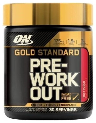 Optimum Nutrition Gold Standart Pre-Workout (300 г) Яблоко