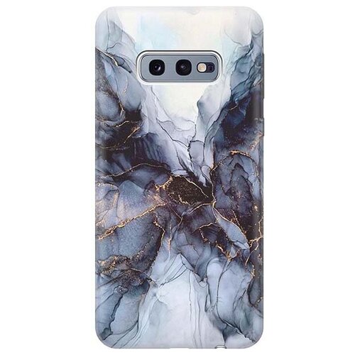 фото Ультратонкий силиконовый чехол-накладка для samsung galaxy s10e с принтом "черно-белый мрамор" gosso