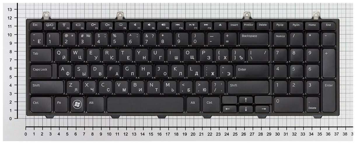 Клавиатура для ноутбука Dell XPS 17 L701X черная с подсветкой