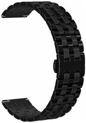 Ремешок стальной GSMIN Arched 20 для Samsung Gear Sport / S2 Classic / Galaxy Watch (42 mm) / Watch Active (Черный)