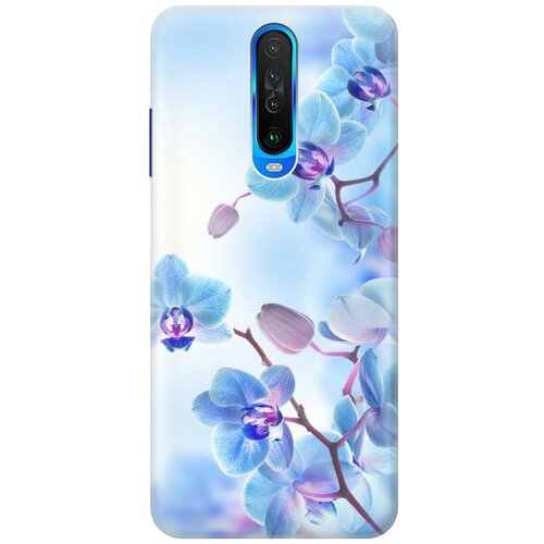 фото Ультратонкий силиконовый чехол-накладка для xiaomi redmi k30 с принтом "голубые орхидеи" gosso