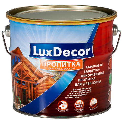 Luxdecor Plus, водорастворимая защитная пропитка для дерева, 1 л, Белый