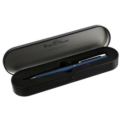 Ручка шариковая автоматическая BERGAMO 1.0 мм, синий корпус, металлический футляр, синий стержень