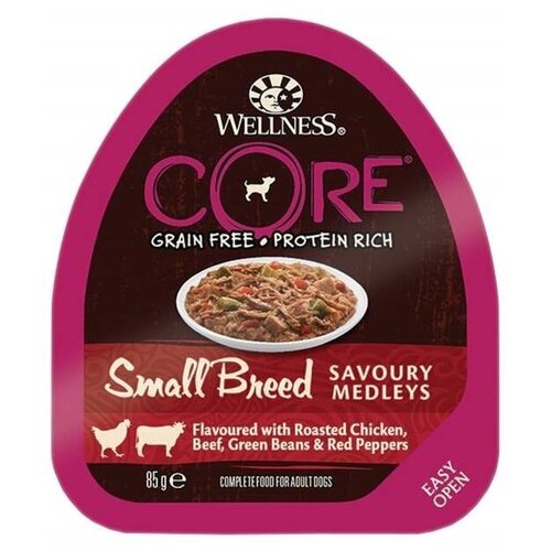 Wellness Core влажный корм для взрослых собак малых пород, попурри из курочки и говядины 90 гр (2 шт)
