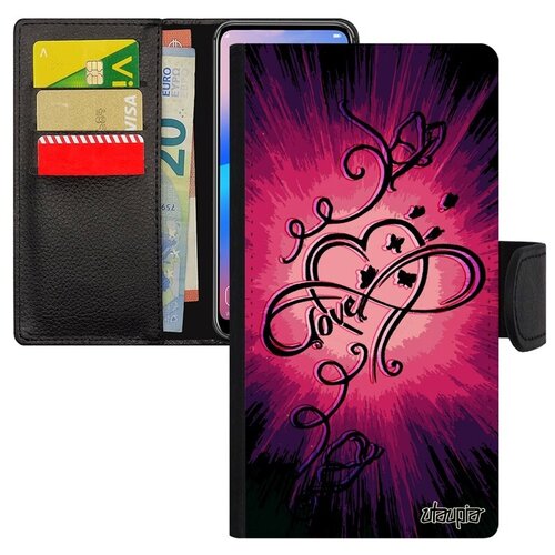 фото Красивый чехол книжка на мобильный // xiaomi mi 8 // "бесконечность" чувства вечный, utaupia, розовый