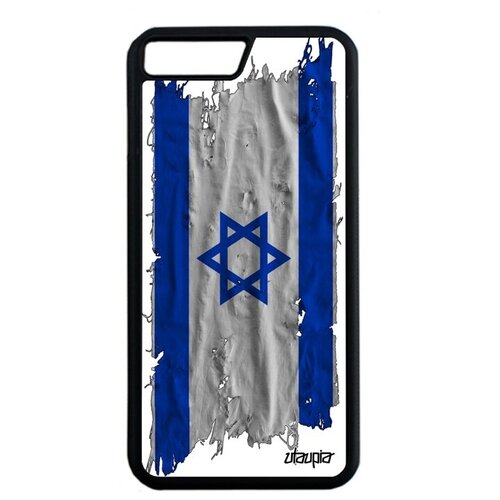 фото Защитный чехол на // apple iphone 7 plus // "флаг израиля на ткани" стиль страна, utaupia, белый