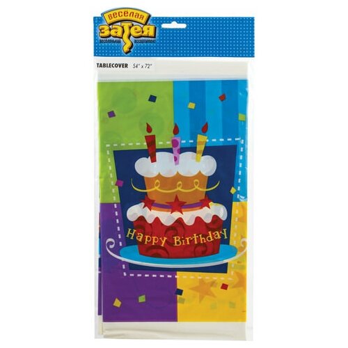 Скатерть Торт Birthday п/э 140*180см. 1502-0708