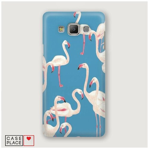 фото Чехол пластиковый samsung galaxy a5 фламинго паттерн case place
