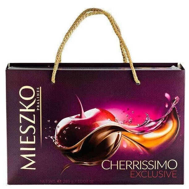 Конфеты Cherrissimo эксклюзив вишня в алкоголе Mieszko в сумке 285гр - фотография № 1