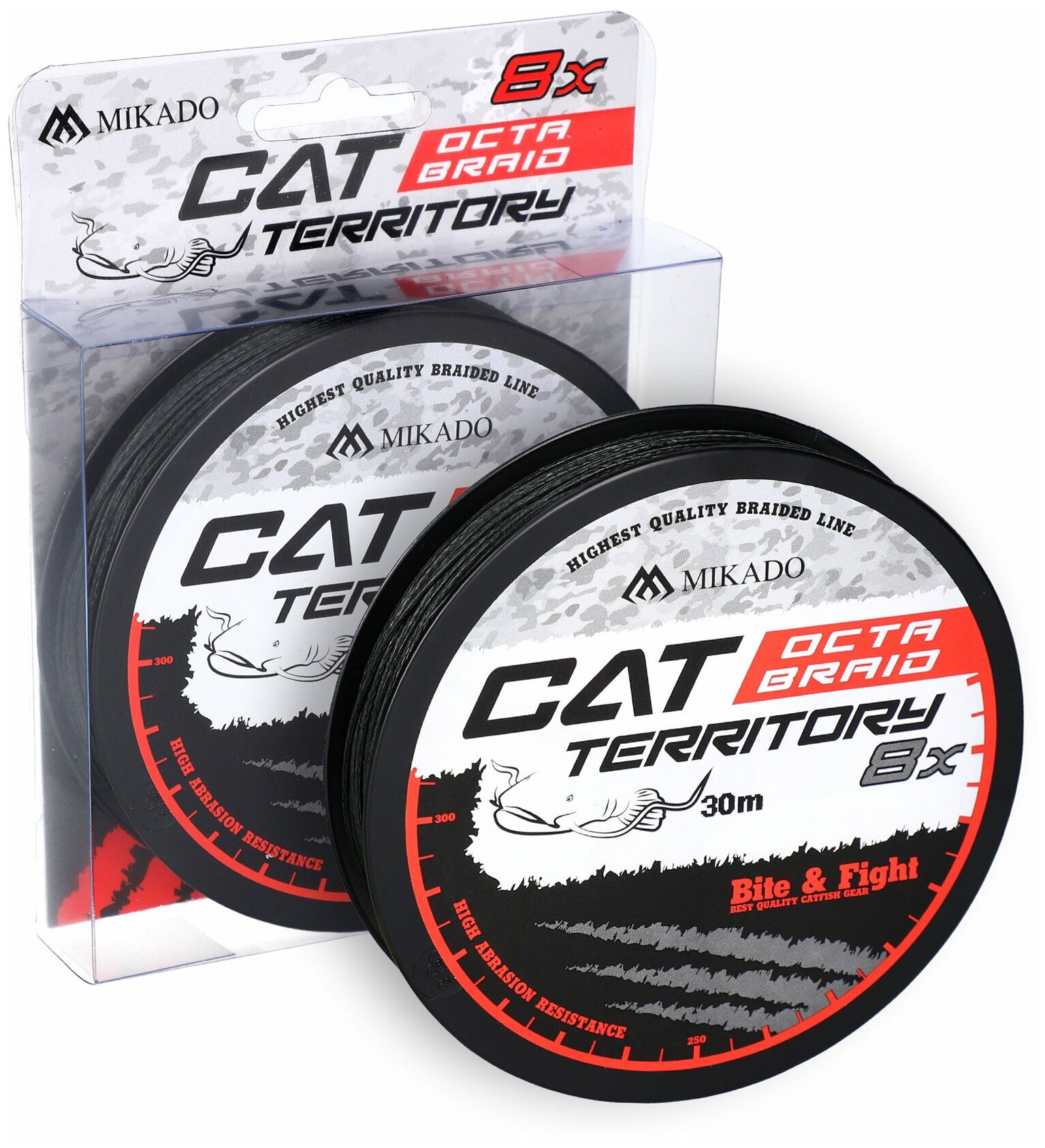 Плетеный шнур Mikado CAT TERRITORY OCTA 1,00 green (30 м) - 132.00 кг. Z41G-100