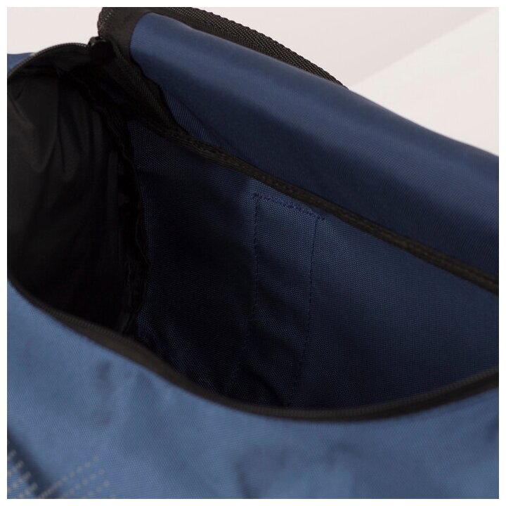 Сумка спортивная Luris отдел на молнии, 2 наружных кармана, длинный ремень, синий/черный - фотография № 3