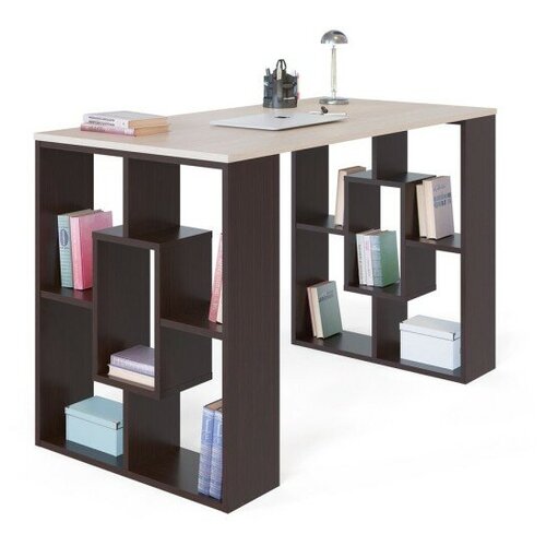 фото Спм-15 стол письменный (120х60x76) (лдсп, венге + беленый дуб) сокол