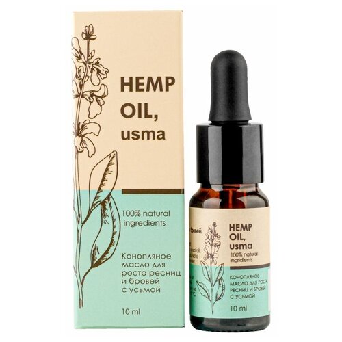 Алфит Плюс масло для роста ресниц и бровей, Hemp oil, usma, 10 мл, бежевый/зеленый масло для роста бровей usma oil ecoholy 10 мл